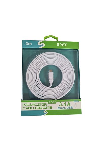 idei Data/Charging MicroUSB Cable, Android-compatible, 3m, 3.4A