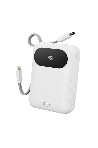 Rock Y11 Mini PD 22.5W 20000 mAh. Dijital Ekran Göstergeli Dahili Kablolu Pow...