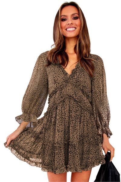 WildFashion Casual dress made of airy material with ruffles H706-99
