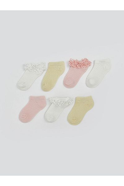 LC Waikiki New Season Embroidered Baby Girl Booties Socks 7-Piece - S5Ky15Z1