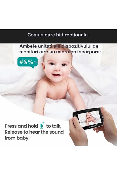 ideal STORE idealStore BabyAction Baby Monitor, Vertical and Horizontal Rotation, Auto Night Vision, Large Display