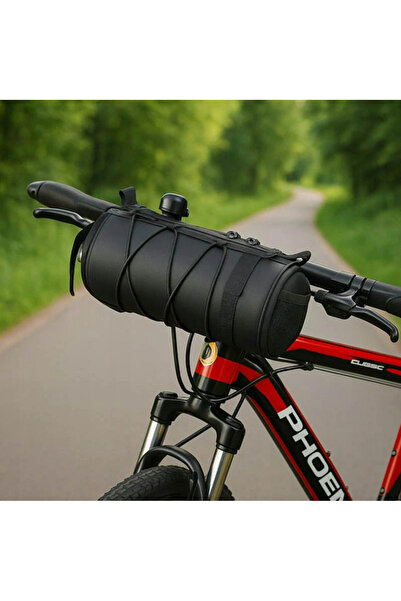 zola Τσάντα ποδηλάτου, τιμόνι/σκελετός/πίσω ιμάντας velcro, πολυεστέρας, 24x10 cm, μαύρη