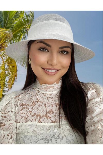 Confortino Luxury linen sun hat with bow - ONE SIZE, ADJUSTABLE