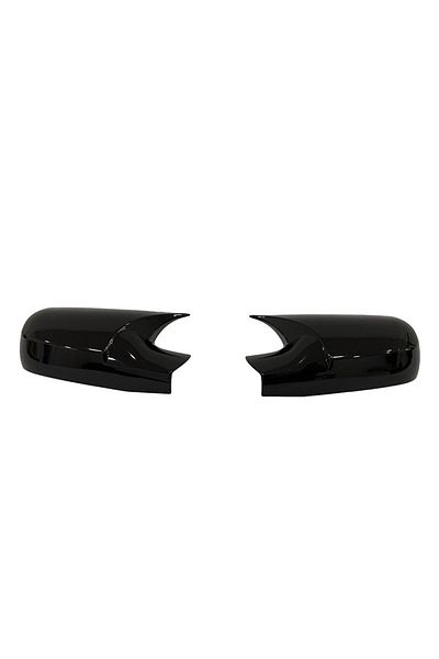 ideal STORE Set of 2 idealSTORE BATMAN type Mirror Covers for Renault Clio 2012-2019, Piano Black color