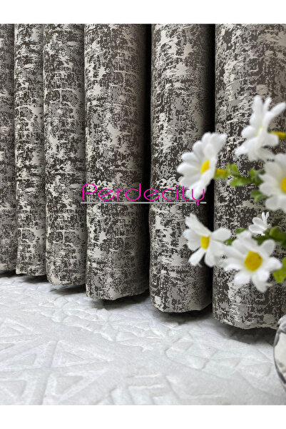 PERDECITY poseidon coffee gold λεπτομερής κουρτίνα φόντου 1x3 συντομή πτυχωτή [μονό φτερό] κατάλληλη για κάθε δωμάτιο δεν ρωτάει για σίδερο