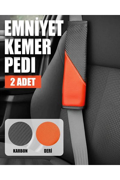 wimbledon Comfortdrive Seat Belt Pad Set - Neck and Shoulder Protector Belt Pad 2 Pack Black Orange
