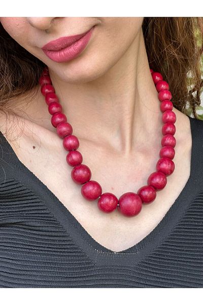 Gönülden Tasarım Cherry Rotten Bamboo Women's Necklace 22 cm