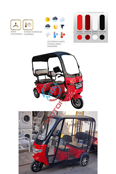 motor tente market mtm Musatti Marsilya Max 1600 3 Tekerli Motor Yağmurluk Brandası