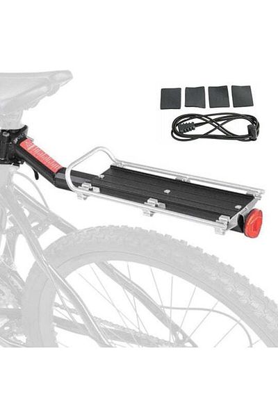 zola Portbagaj bicicleta cu stop, montare tija 21-31 mm, aluminiu, 12x30 cm, negru