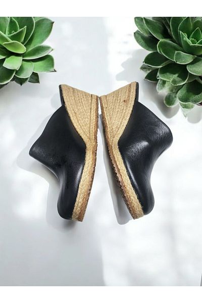 GokceKundura06 Women's Soft Leather Comfortable Sole Espadrille Sabo Slippers