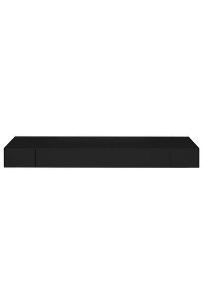 vidaxl Floating Wall Shelf with Drawer Black 80x25x8 cm