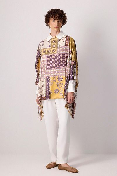 Touché Privé Shaw Patterned Bat Sleeve Tunic
