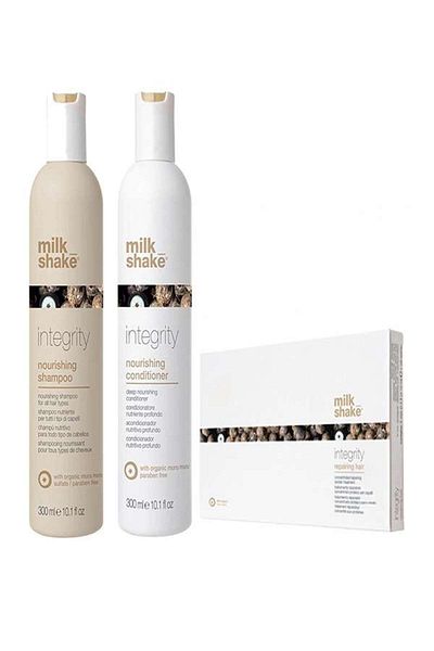 Milkshake Integrity System Hydration and Repair Package - Shampoo 300ml, Conditioner 300ml, 8x12ml Ampoules