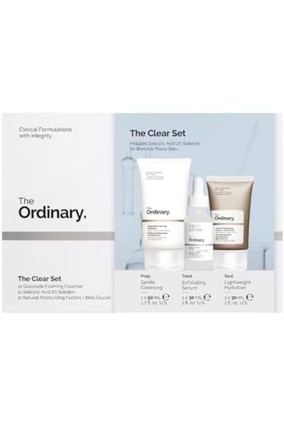 The Ordinary The Clear Set - Glucoside Foaming Cleanser + Salicylic Acid 2% Solution & Natural Moist