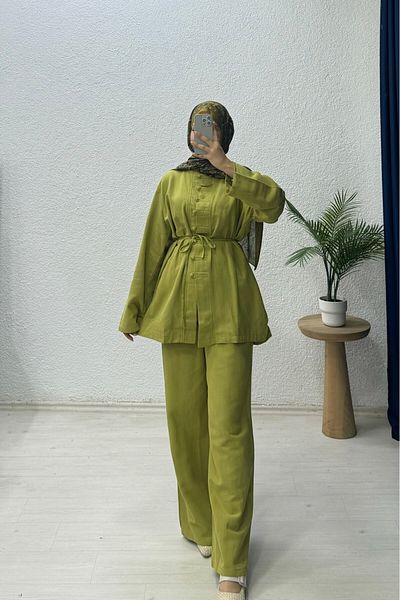 lurex moda Linen Buttoned Suit