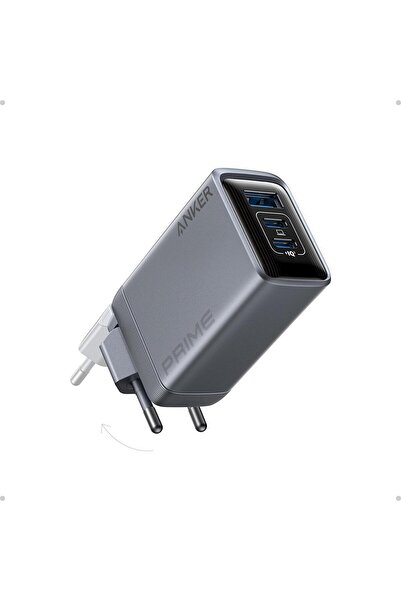 Anker Prime Şarj Cihazı (100W, 3 Portlu, Gan) - Gri - A2688