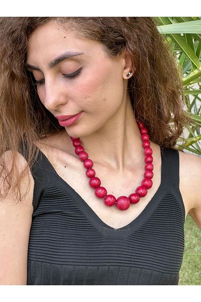 Gönülden Tasarım Cherry Rotten Bamboo Women's Necklace 22 cm