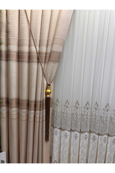 NİVEMESHOME ΚΡΕΜΑ ST.PİERRE FT614320 V-101 1/3 ΚΟΡΔΟΝΙΑ ΠΛΙΣΕ ΠΕΡΙΣΤΡΟΦΙΚΗ ΚΟ...