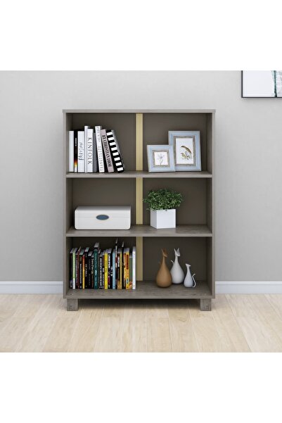 vidaxl Book Cabinet HAMAR Light Grey 85x35x112 cm Solid Wood Pine