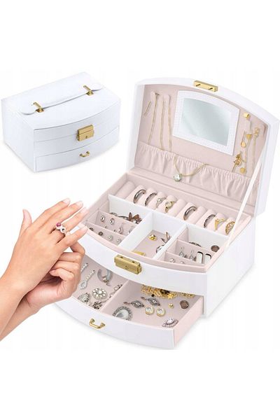 ideal STORE idealSTORE Jewelry Box, Dimensions 20.5 x 13.5 x 10.5 cm, Includes Mirror, Lock, Gold