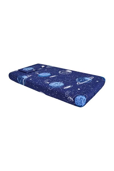 Somnart Lenjerie de pat pentru bebeluși, SomnART, cearșaf cu elastic 60x120x10, Cosmos