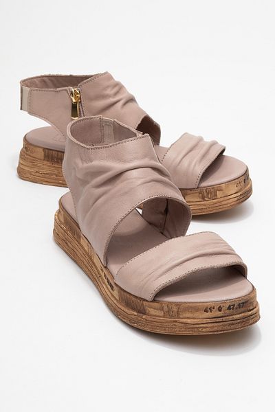 LuviShoes Lunas Stone Genuine Leather Side Zipper Women's Sandals