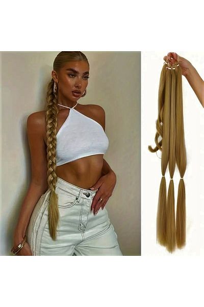 animis beauty Hazelnut Blonde Braided Ponytail, special synthetic fibers that imitate natural hair, 85 cm