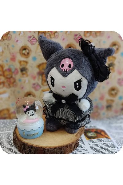 MOAWAVE Plush toy, Kuromi type from the Hello Kitty Sanrio series, size 20cm, white/gray color MOAWAVE™
