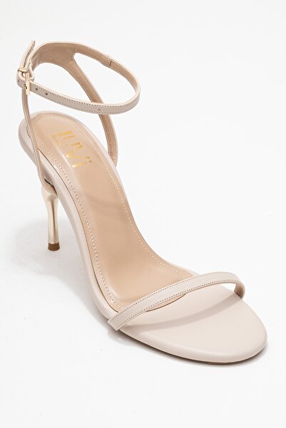 LuviShoes Jasmine Beige Skin Single Strap Women's Heeled Shoes