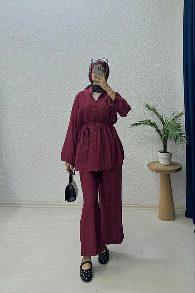 lurex moda Binding Detailed Set with Buttons