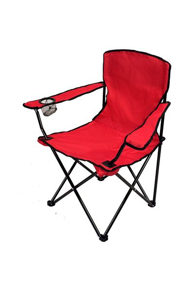 SERSIMO Folding Camping or Fishing Chair, Cup Holder, Red