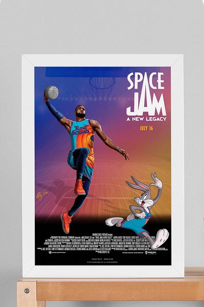 Saturn LeBron James Space Jam Pictură înrămată - Pictură poster de film