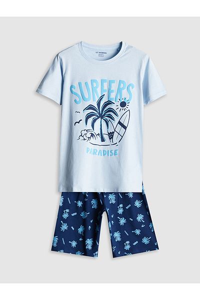 LC Waikiki Set pijamale pentru băiat cu decolteu crew de sezon nou - S5IE36Z4