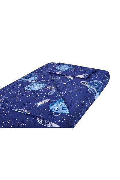Somnart Lenjerie de pat pentru bebeluși, SomnART, cearșaf cu elastic 60x120x10, Cosmos