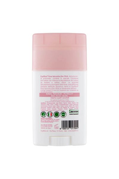 Equilibra Rosa Hyaluronic, Deo Stick, Deodorant with Damask Rose 50 ml, Equilibra