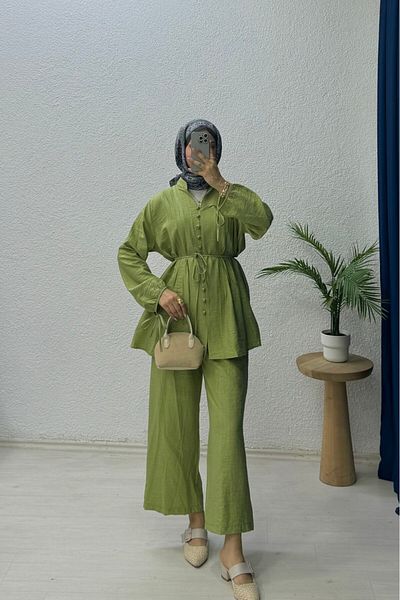 lurex moda Binding Detailed Set with Buttons