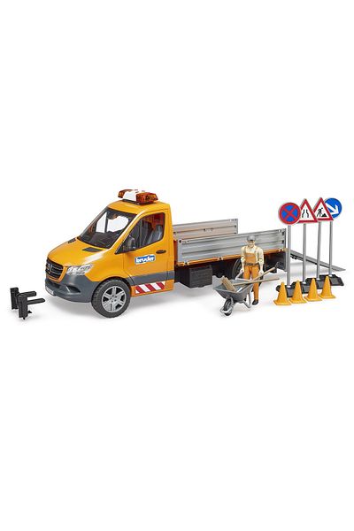 Bruder Mercedes Benz Sprinter tipper with rotating beacon, driver and accessories - Bruder 02677