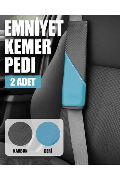 wimbledon Comfortdrive Seat Belt Pad Set - Neck and Shoulder Protector Belt Pad 2 Pack Black Turquoise