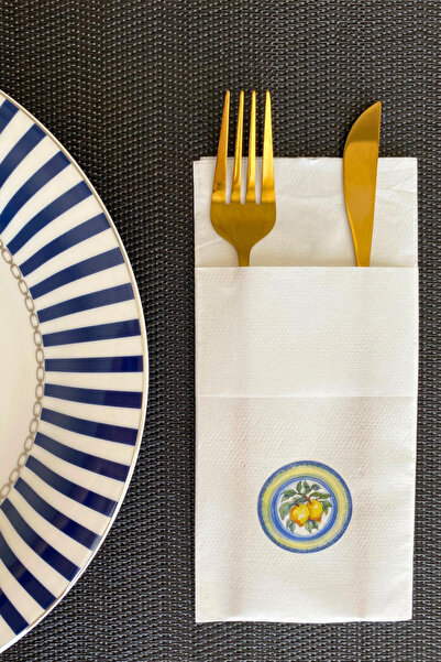 loyderlena Cepli Airsoft Limon Tabak Lux Baskılı Sunum Peçetesi 40x40 Cm 12'li