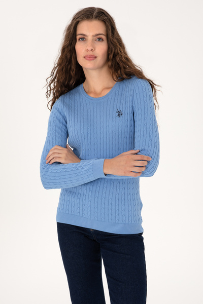 U.S. Polo Assn. Women's Light Blue Basic Sweater 50313626-Vr003