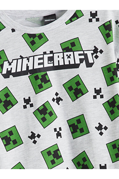 LC Waikiki Yeni Sezon Bisiklet Yaka Minecraft Baskili Erkek Cocuk Sortlu Pijama Takimi - S5MA62Z4