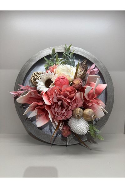 TASARIMHMODA Artificial Imported Flower Wooden Board No:2