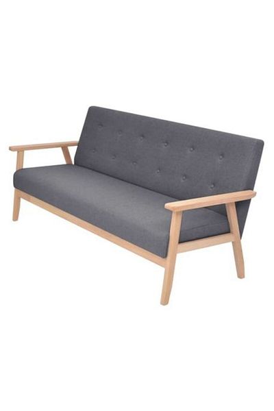 Concept Set de canapele, 2 piese, material textil, gri închis