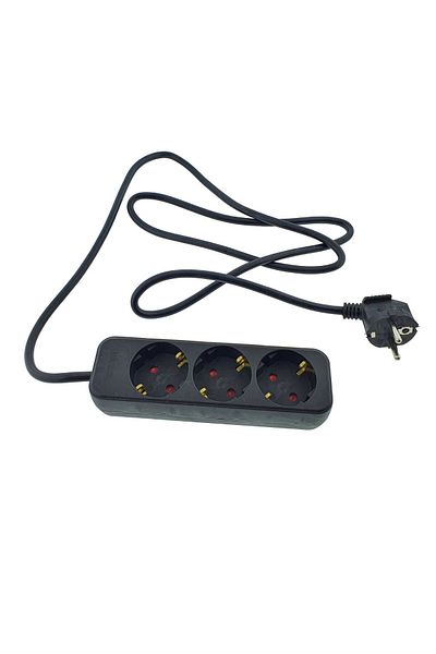 Lanberg Extension cord with 3 schuko sockets, Lanberg 42923, length 1.5 m, 2300W, protective contact, black