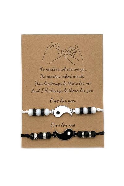 VOLY Set of 2 couple bracelets with yin yang pendant