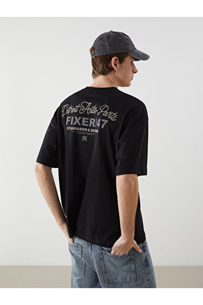 LC Waikiki Özmarka Yeni Sezon Bisiklet Yaka Baskılı Penye Erkek Tişört