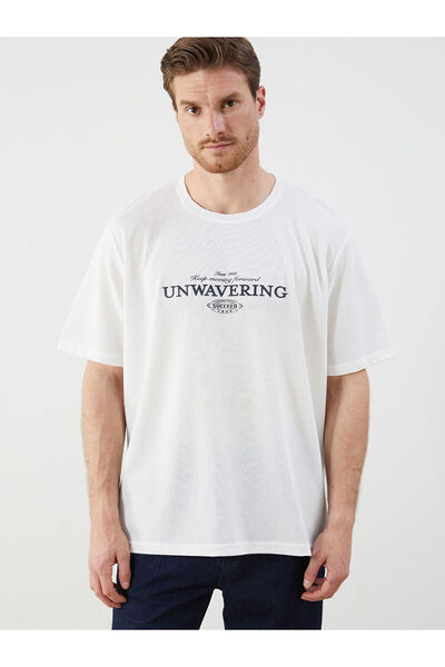 LC Waikiki Bedrucktes Herren-T-Shirt mit Rundhalsausschnitt