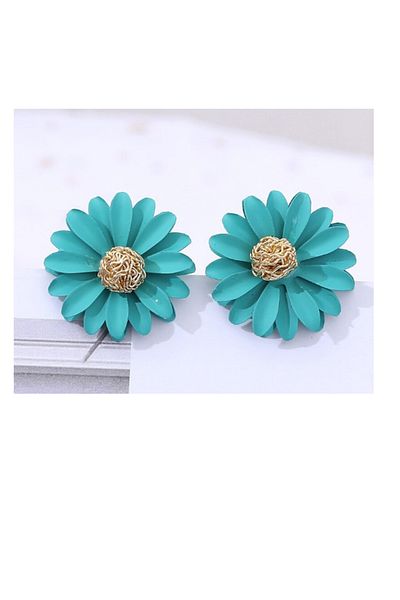 OEM Women's earrings, flower, turquoise