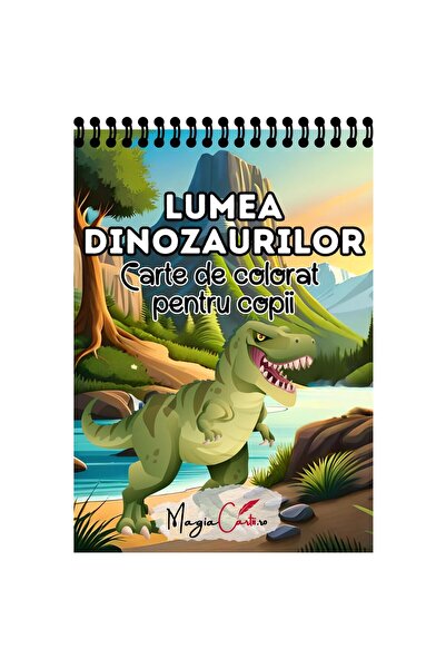 Magia Cartii Carte de colorat pentru copii cu dinozauri de colorat, Lumea Din...