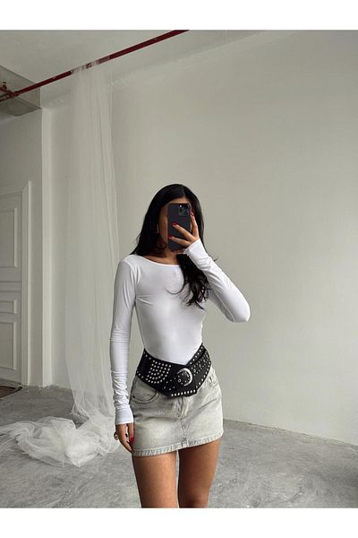 mydukkan.co Mia Diamond Detail Bodysuit White